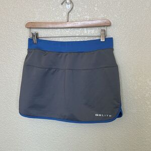 Go Lite Running Tennis Skirt Shorts Grey Blue Athletic Moisture Wicking Small